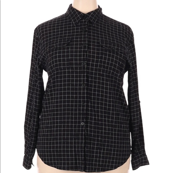 Laura Scott size XLarge black button down shirt - Picture 1 of 3